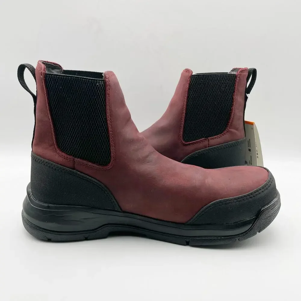 Bogs Womens Shale Leather Chelsea Composite Toe Boot US 9 EU 40 Purple EUC